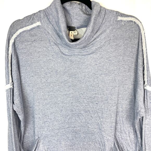 Free People We the Free Oversized Flight Turtleneck Heather Blue - Picture 5 of 11